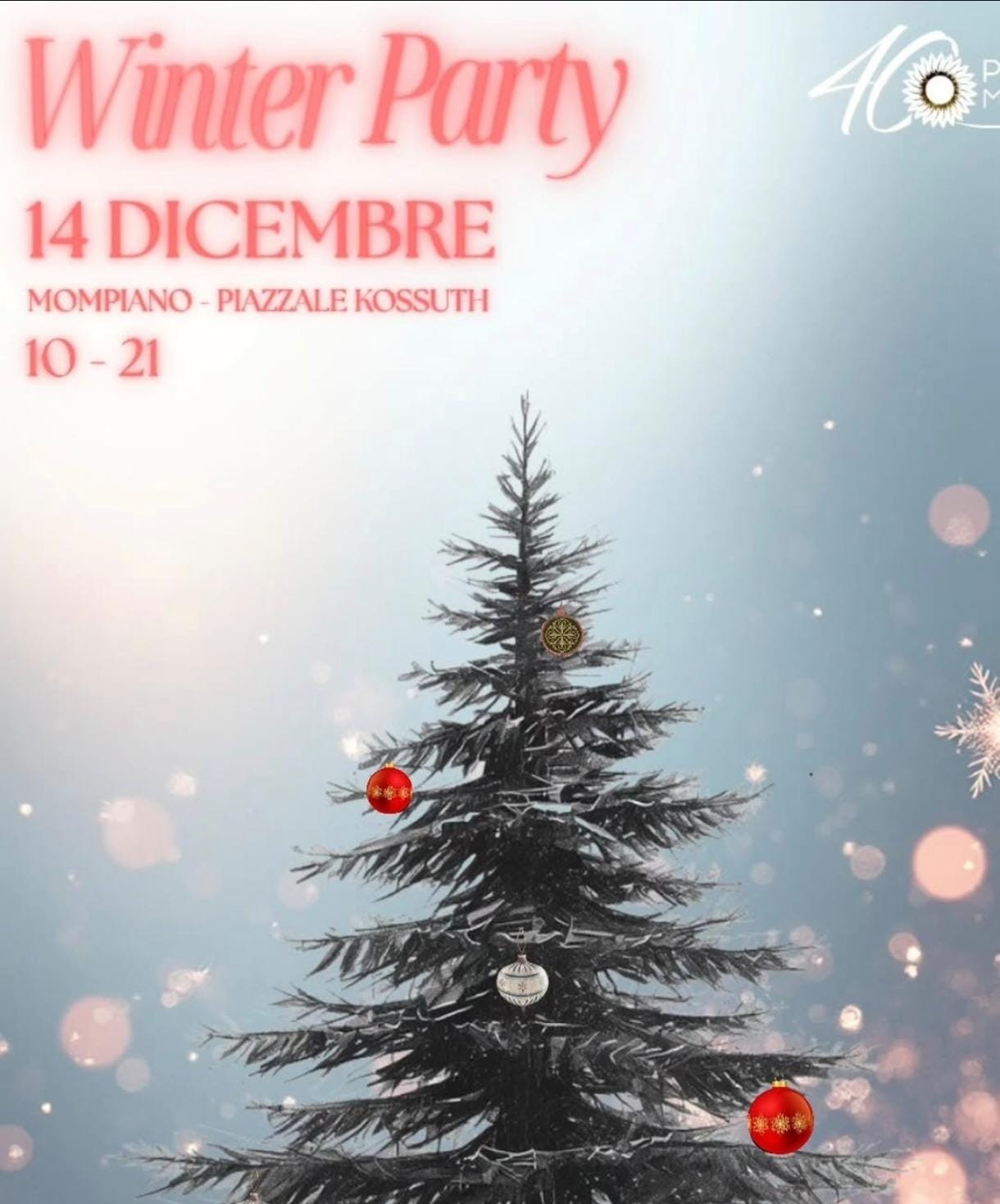 Locandina Winter Party 2025 a piazzale Kossuth