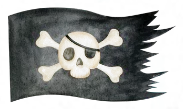 Bandiera dei pirati ad acquarello