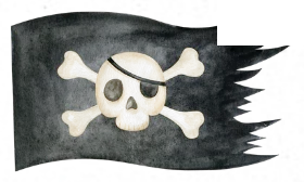 Bandiera pirata ad acquarello