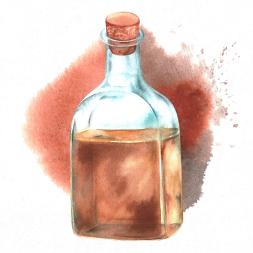 Bottiglia di rum ad acquarello