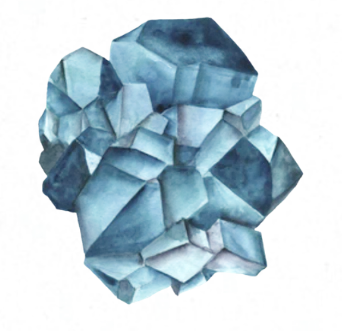 Cristallo blu cobalto ad acquarello